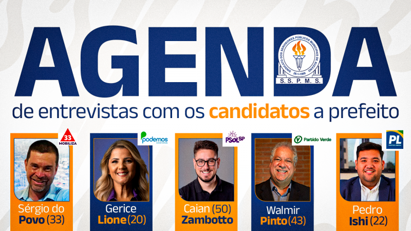 Confira a agenda de entrevistas com os candidatos à Prefeitura de Suzano. Primeiro encontro será na quinta (12/9)