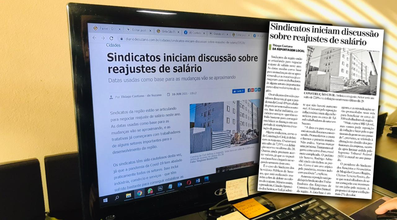 Luta do Sindicato pelo reajuste inflacionário é destaque no “Diário de Suzano”