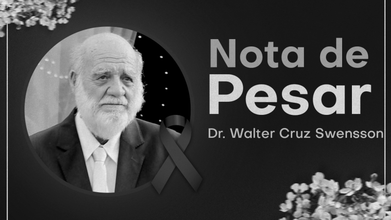 Lamentamos o falecimento do Dr. Walter Cruz Swensson, pai do secretário Renato, da pasta de Assuntos Jurídicos